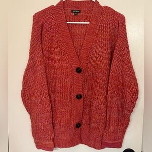 Pink and orange knit cardigan
